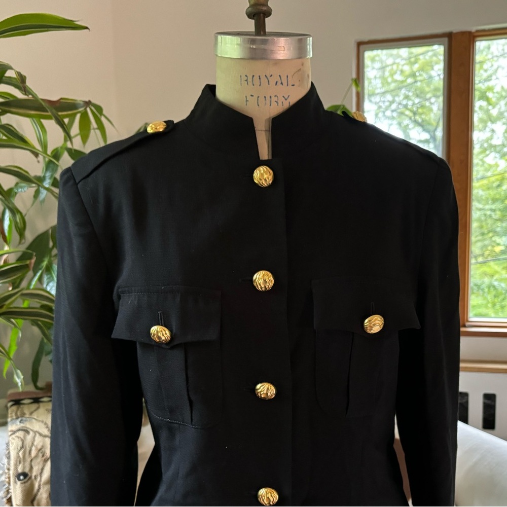 Vintage 1980’s FRED HAYMAN of BEVERLY HILLS wool gold-button jacket dress!!!! - Picture 3 of 8